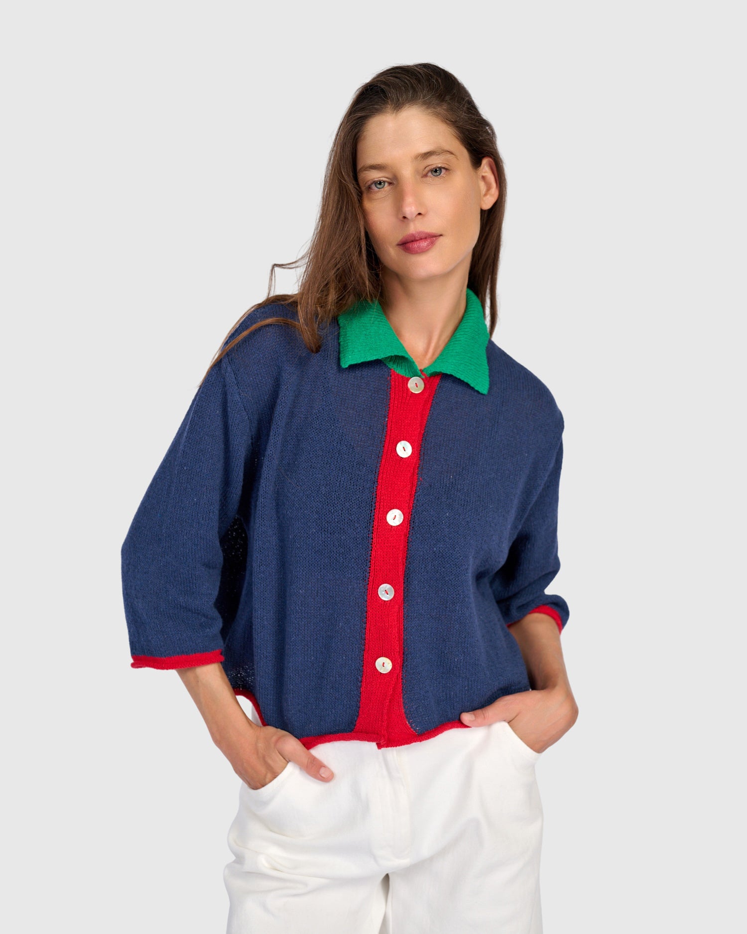 alembika-coco-cardigan-navy-mix-cropped image 7
