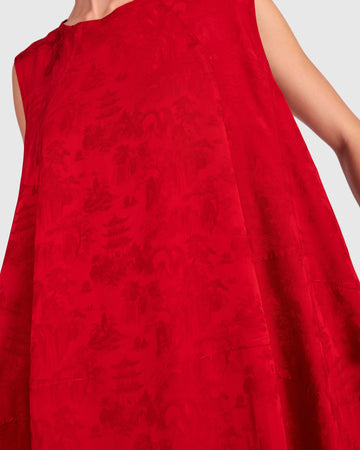 alembika-suzu-swing-kleid-red-jacquard image 2