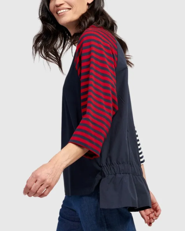 alembika-harlow-boxy-top-tunika-navy-stripes image 1