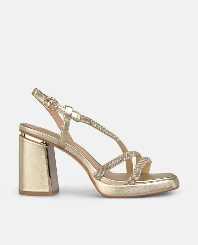 alma-en-pena-metallic-riemchen-sandale-mit-blockabsatz-8-5-cm-gold image 1