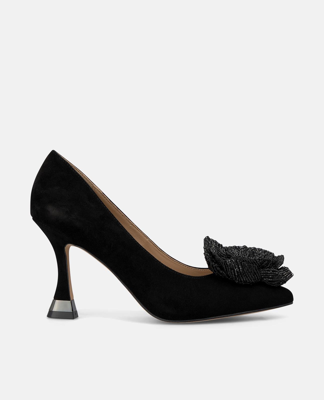 alma-en-pena-pumps-mit-perlen-blume-schwarz-9-cm image 1