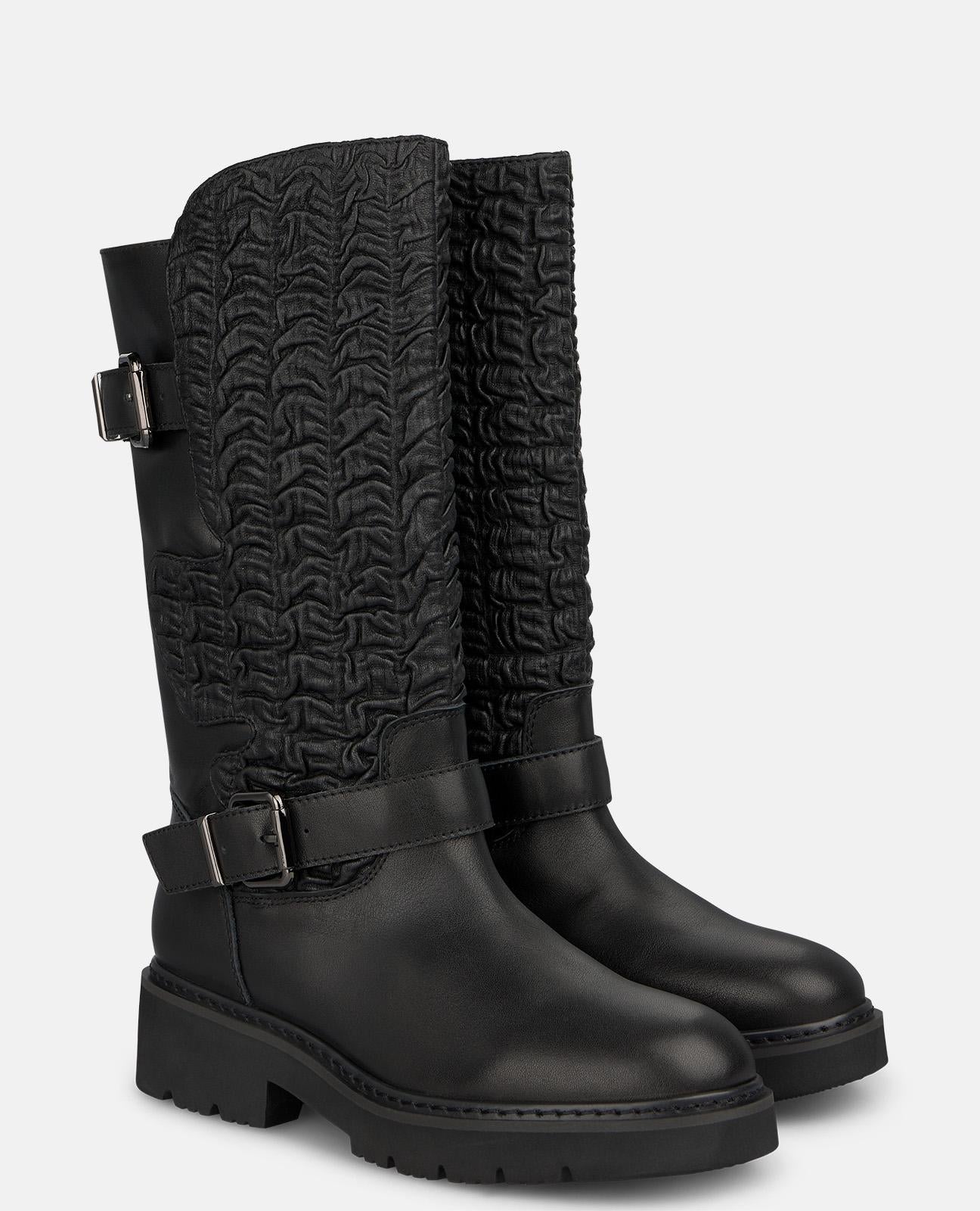 alma-en-pena-napa-leder-biker-boots-schwarz-schnallen-4-cm image 2
