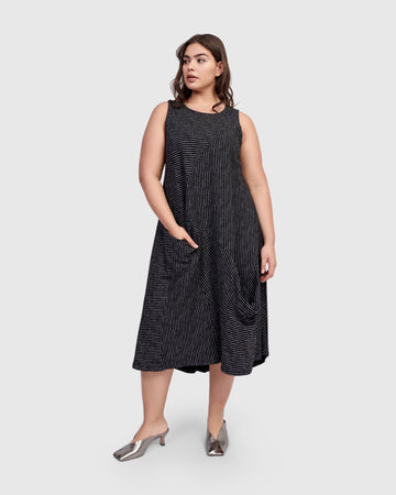 alembika-urban-sahara-midi-kleid-pinstripes image 6