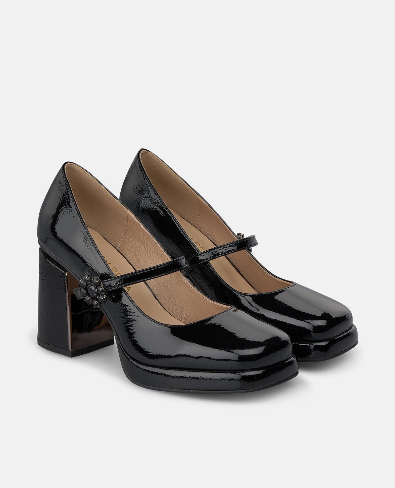 alma-en-pena-patent-leather-heeled-shoes-with-platform-lack-pumps-schwarz-mit-pl image 2