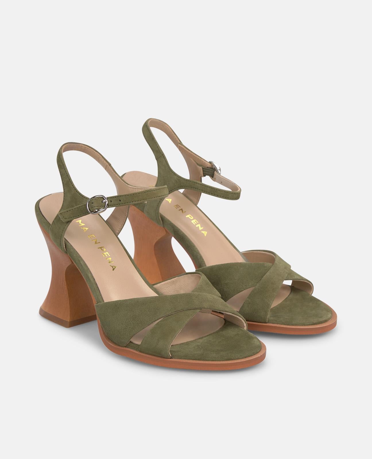 alma-en-pena-wooden-heel-sandal-riemchen-sandalette-in-khaki-10-cm image 3