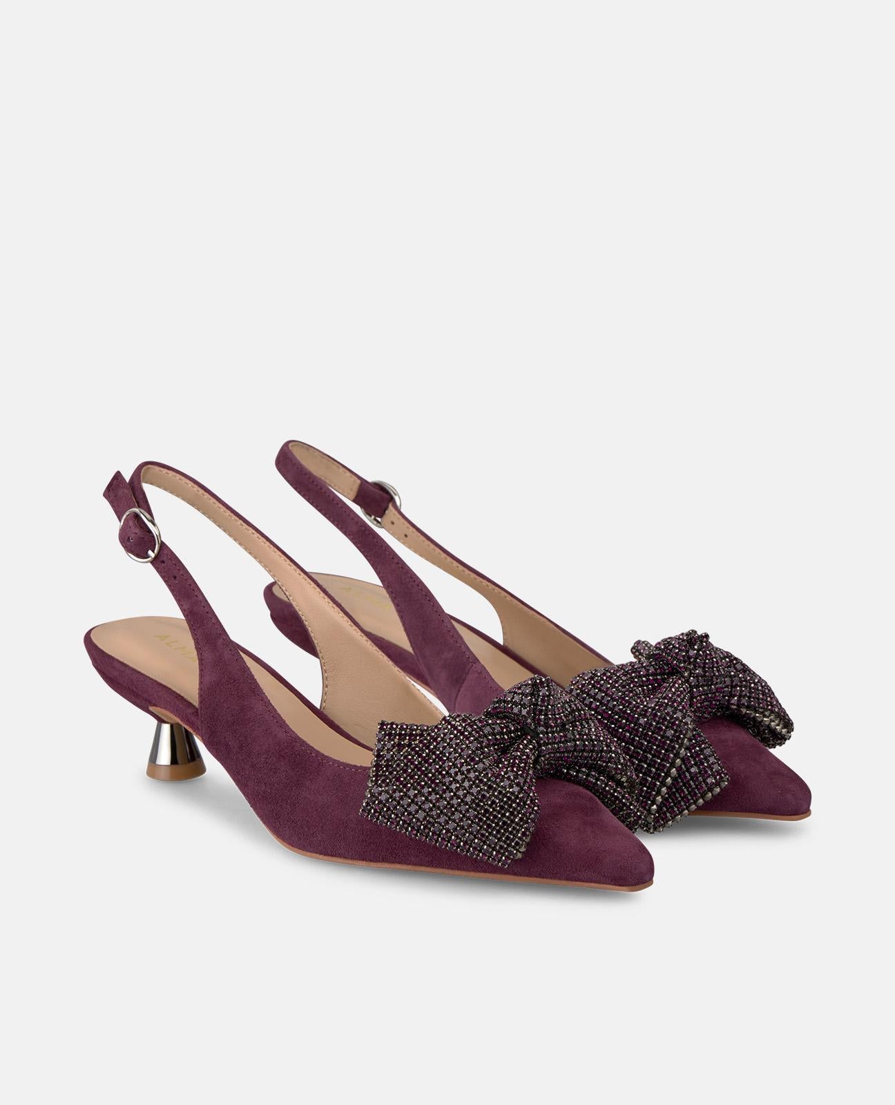 alma-en-pena-mini-bow-pumps-spitzer-low-heel-in-bordeaux image 2