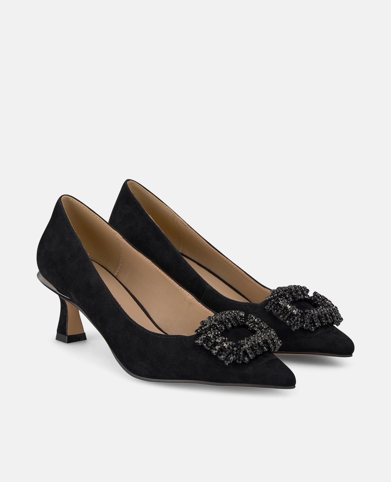 alma-en-pena-pumps-mit-eckiger-strass-brosche-schwarz-6-cm image 2