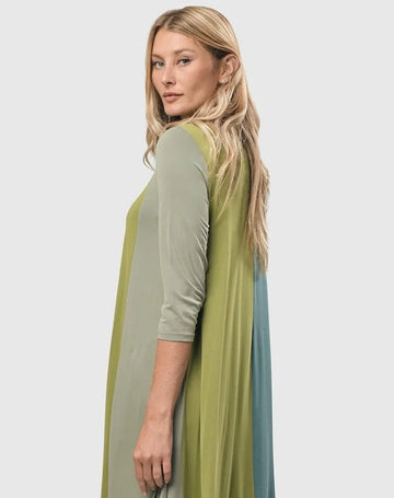 alembika-tricolor-trapeze-maxi-dress-teal-celery-jerseykleid image 4