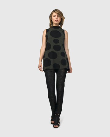 alembika-urban-dots-rmelloses-mockneck-top-khaki image 2
