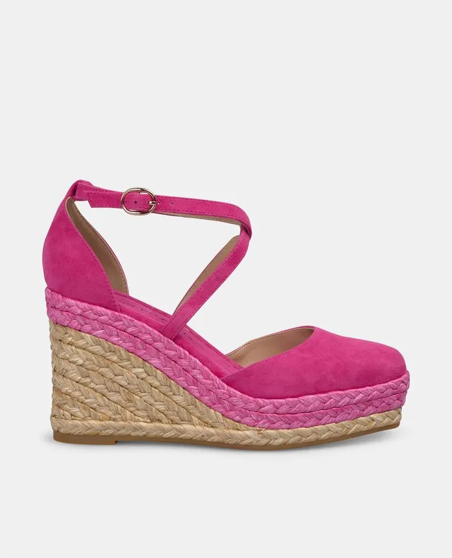 alma-en-pena-keilsandalette-aus-leder-kreuzriemen-9-cm-keil-fuchsia image 1