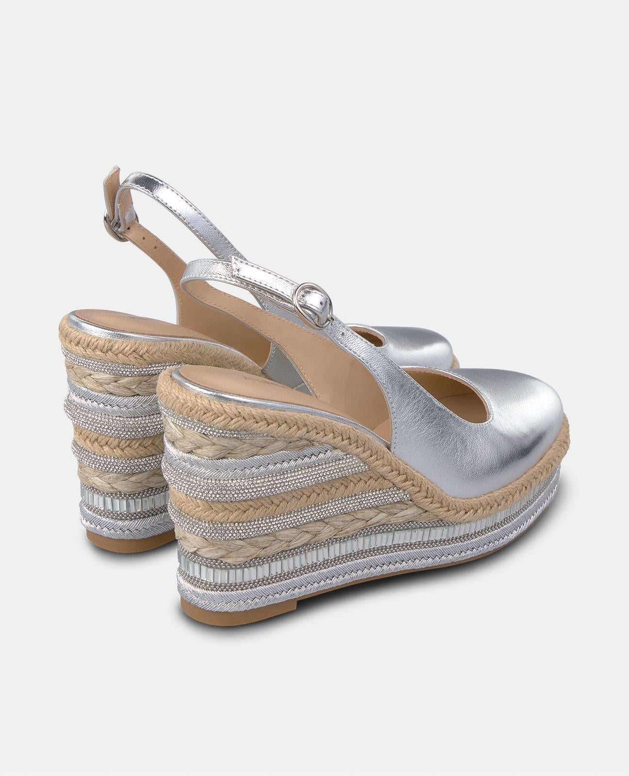 alma-en-pena-keilsandale-mit-perlen-und-strass-silber image 3
