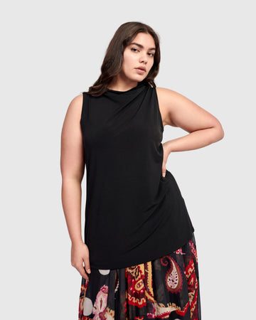 alembika-essential-slinky-bistro-top-damen-tunika-schwarz image 2