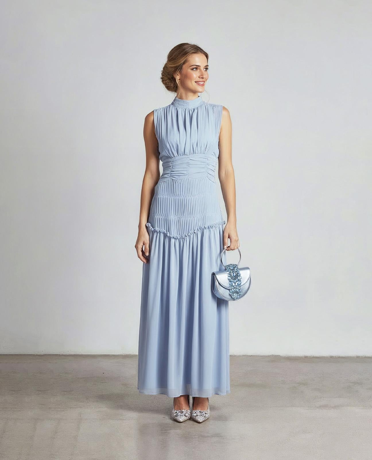 alma-en-pena-cinderella-long-dress-langes-neckholder-kleid-blau-floral image 1