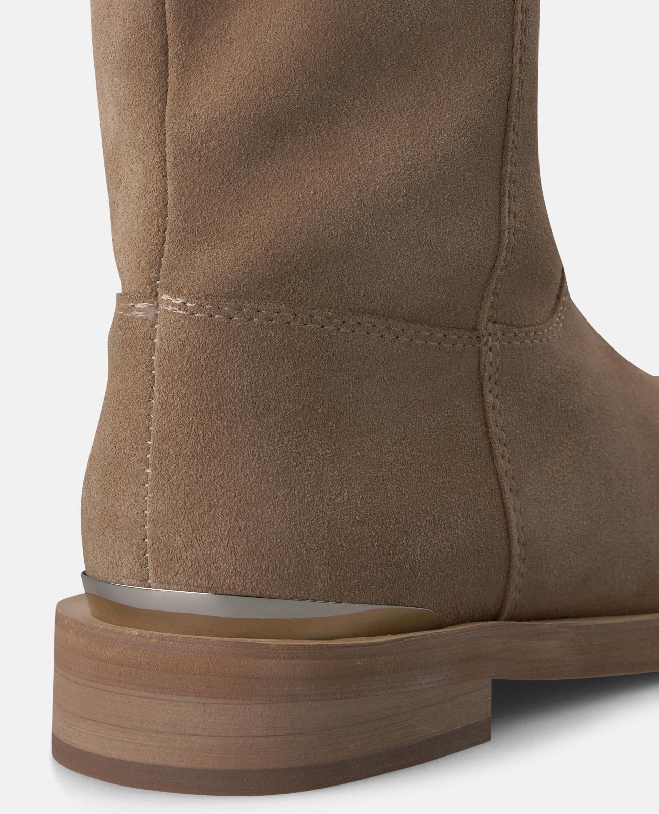 alma-en-pena-wildleder-stiefel-flach-mit-rei-verschluss-vison-3-cm image 4