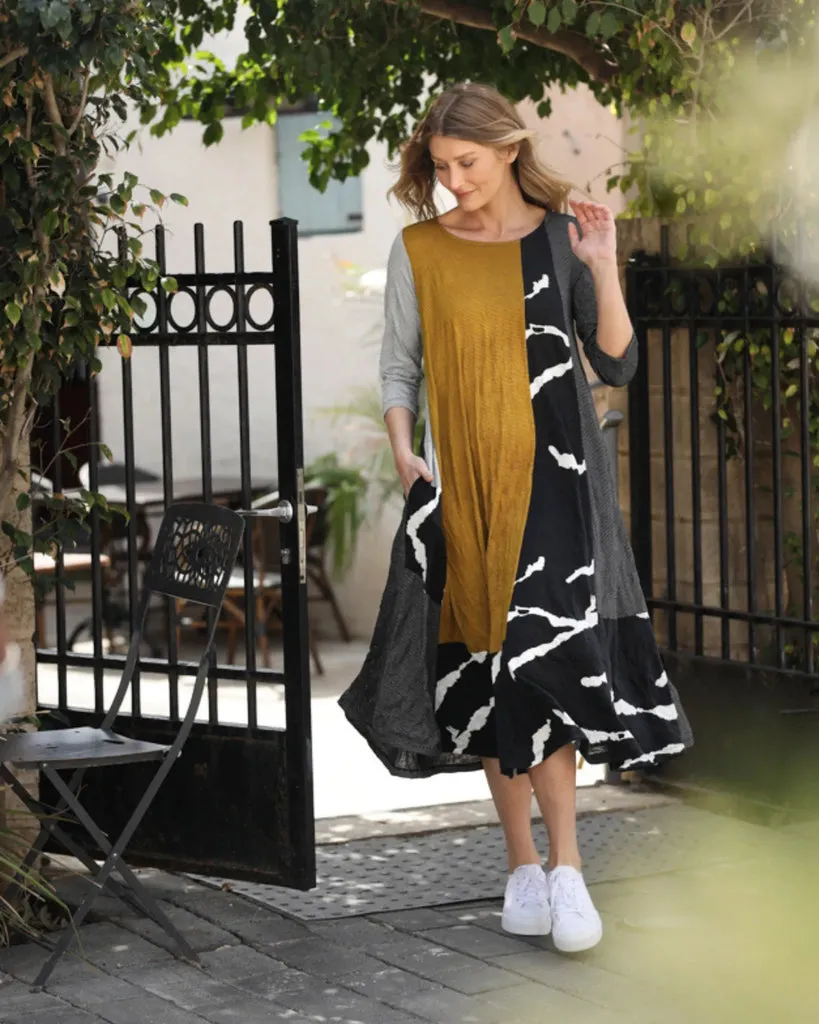alembika-marni-crinkle-a-linie-kleid-gelb image 1
