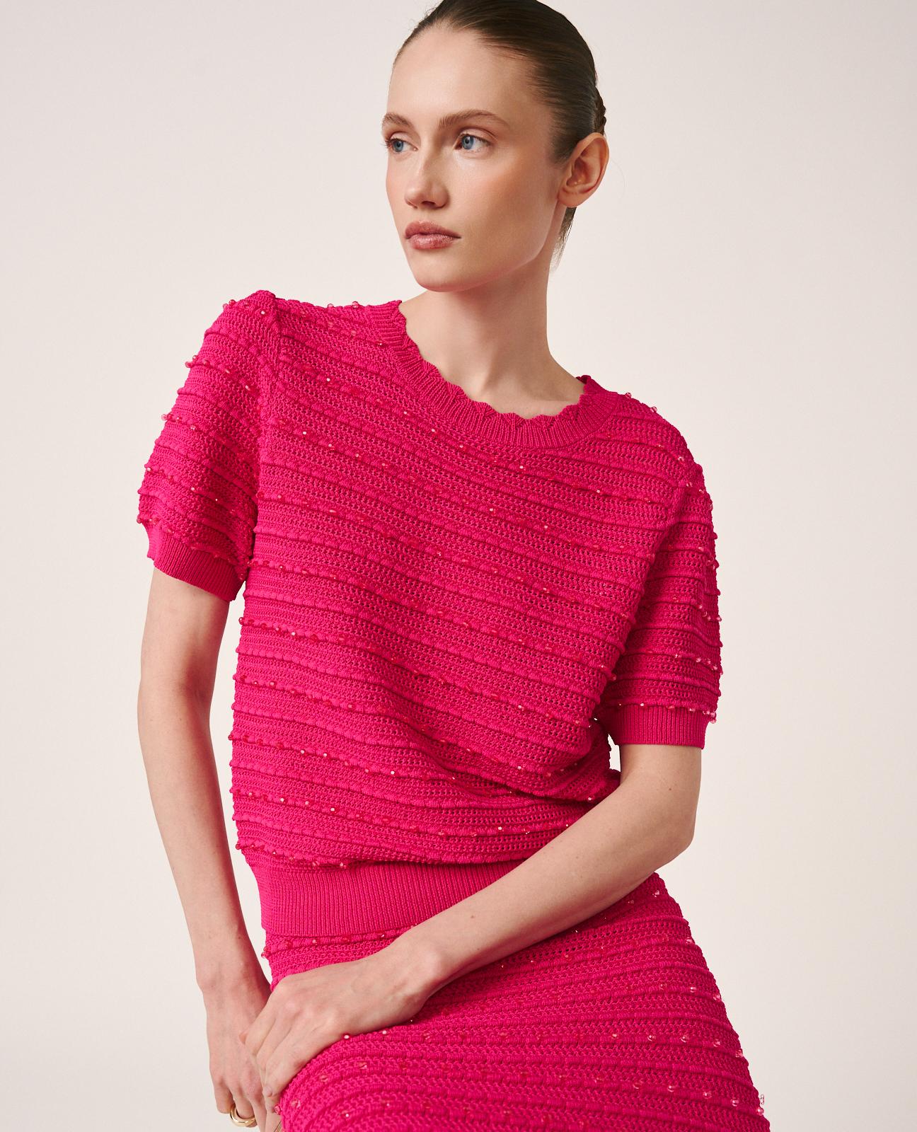 alma-en-pena-top-jewelry-point-strick-top-fuchsia image 1