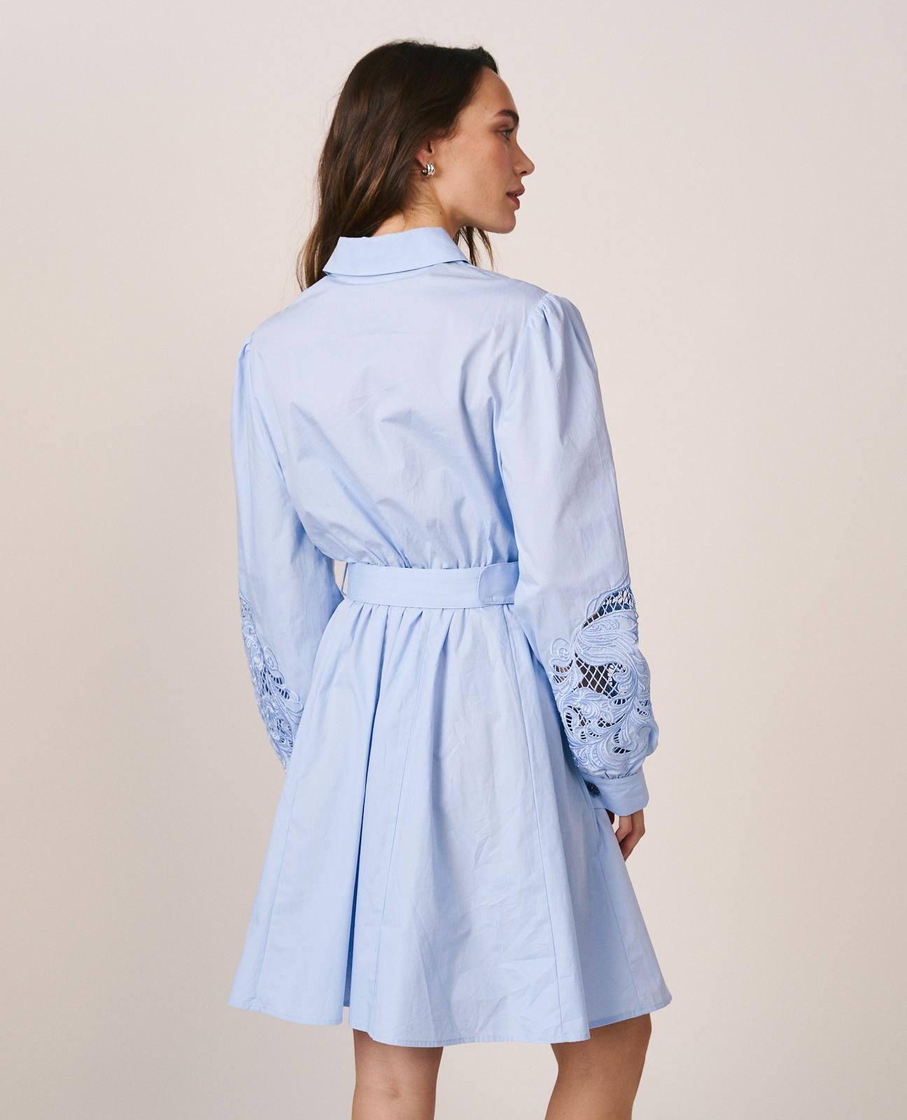 alma-en-pena-poplin-baumwollkleid-hellblau-mini image 7