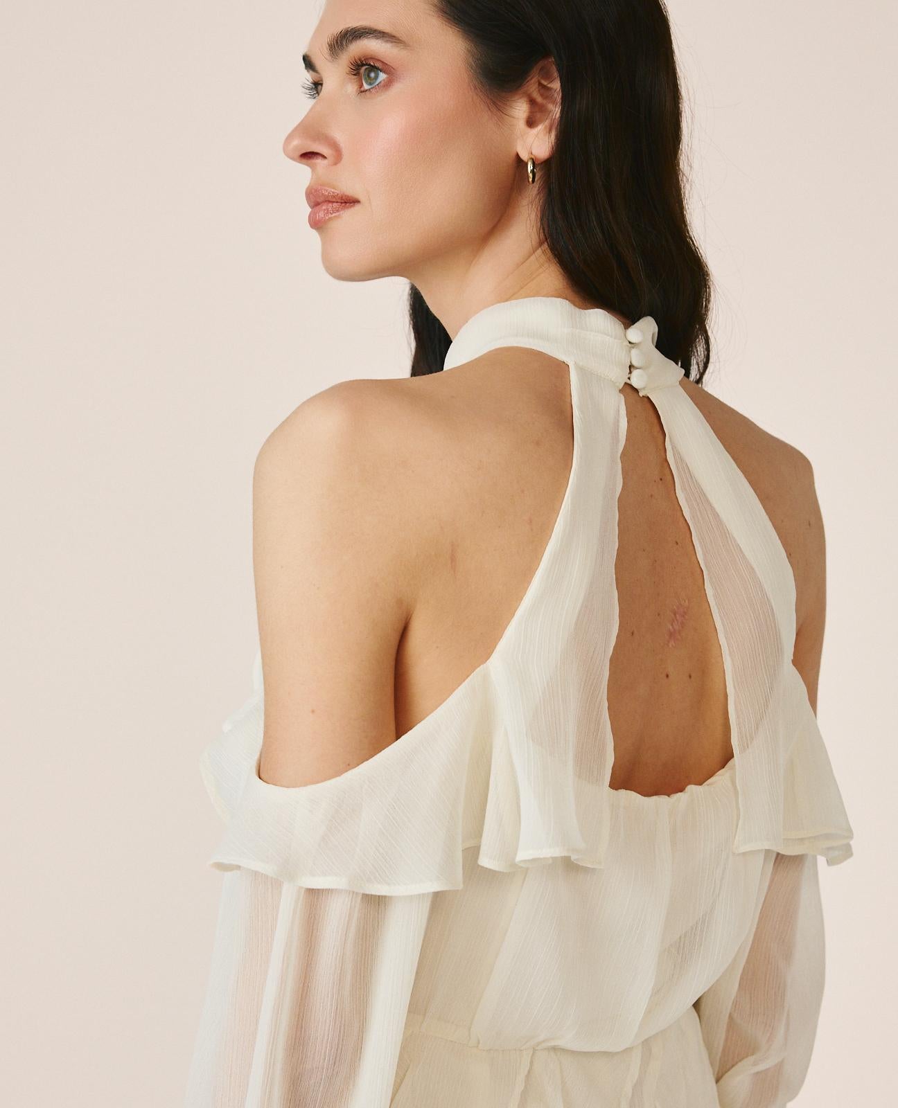 alma-en-pena-neckholder-minikleid-wei-es-chiffonkleid image 7