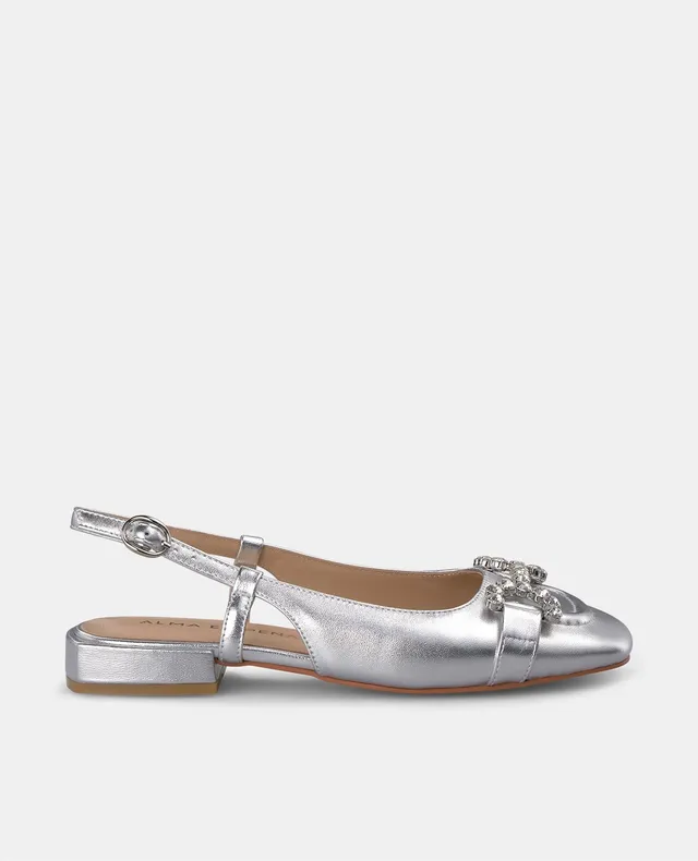 alma-en-pena-ballerina-flach-2-cm-mit-strass-in-silber image 1