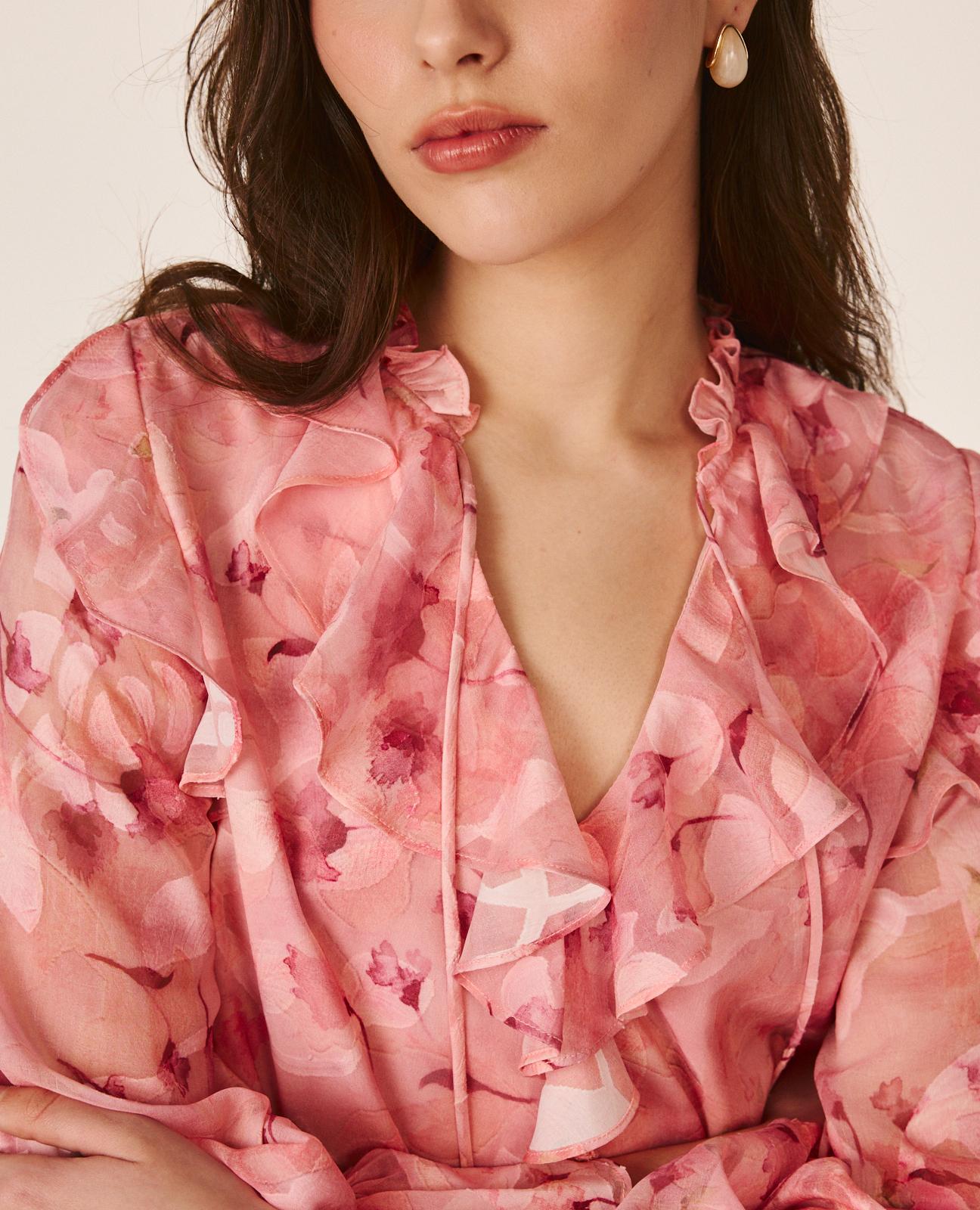alma-en-pena-langarm-bluse-chiffon-floral-rosa image 3