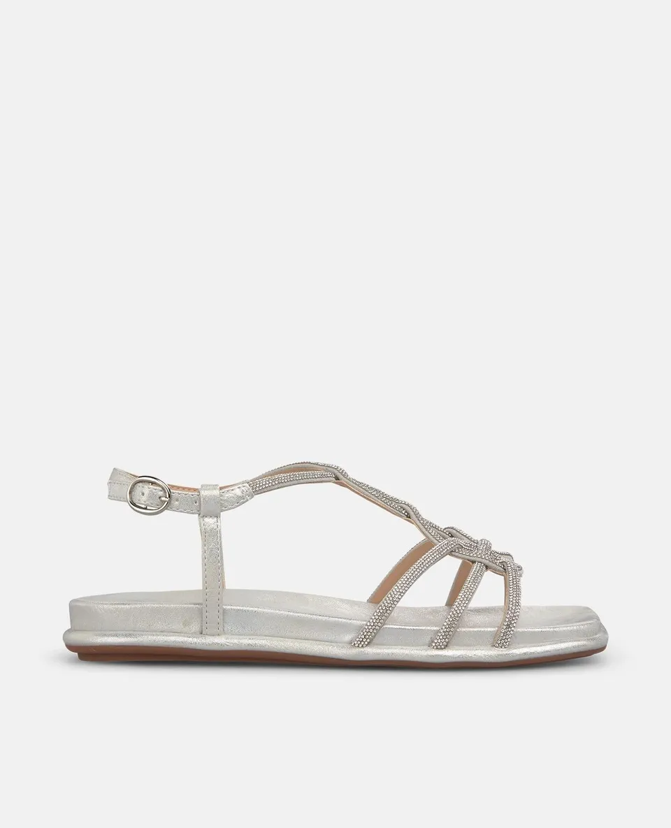 alma-en-pena-flat-sandals-damen-silber-metallic-riemchen image 1