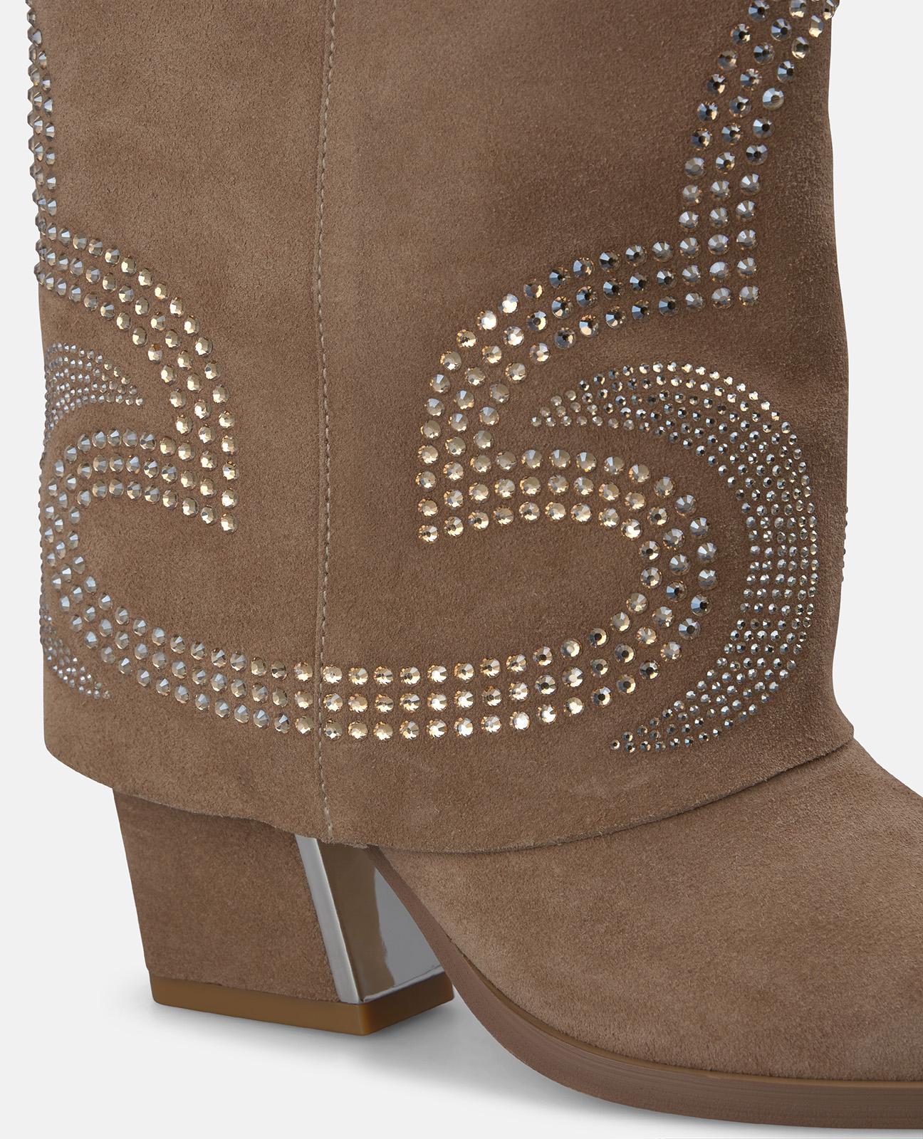 alma-en-pena-cowboystiefel-velours-vis-n-strass-8-cm image 5
