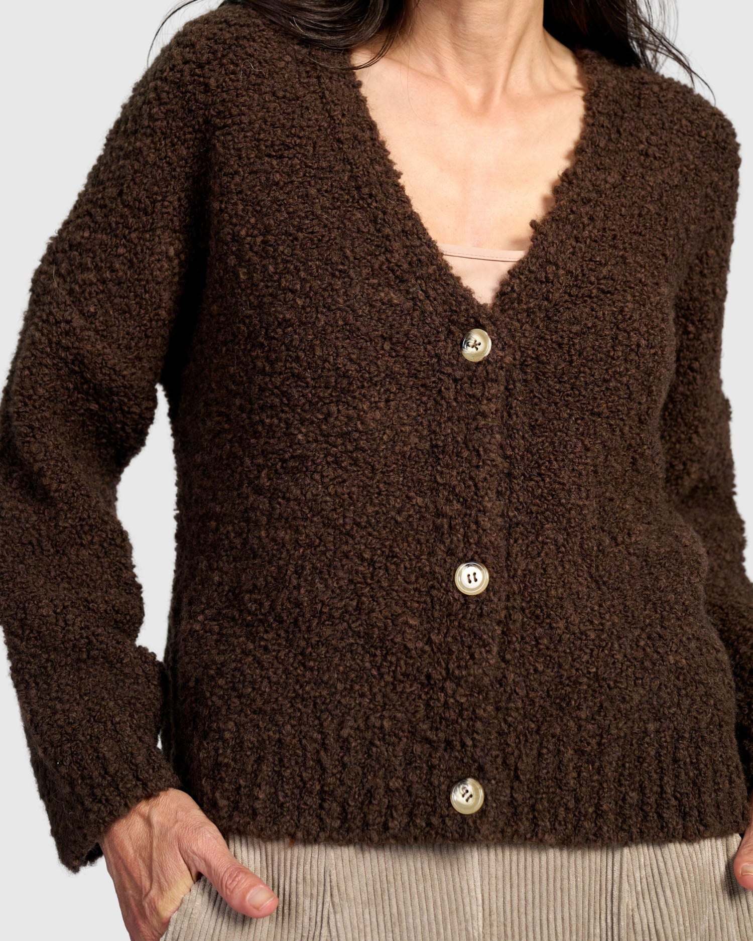 alembika-teddy-boucle-cardigan-schoko-as951b image 2