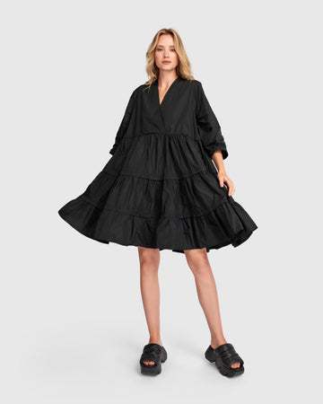 alembika-urban-tiered-minikleid-schwarz-taffeta image 8