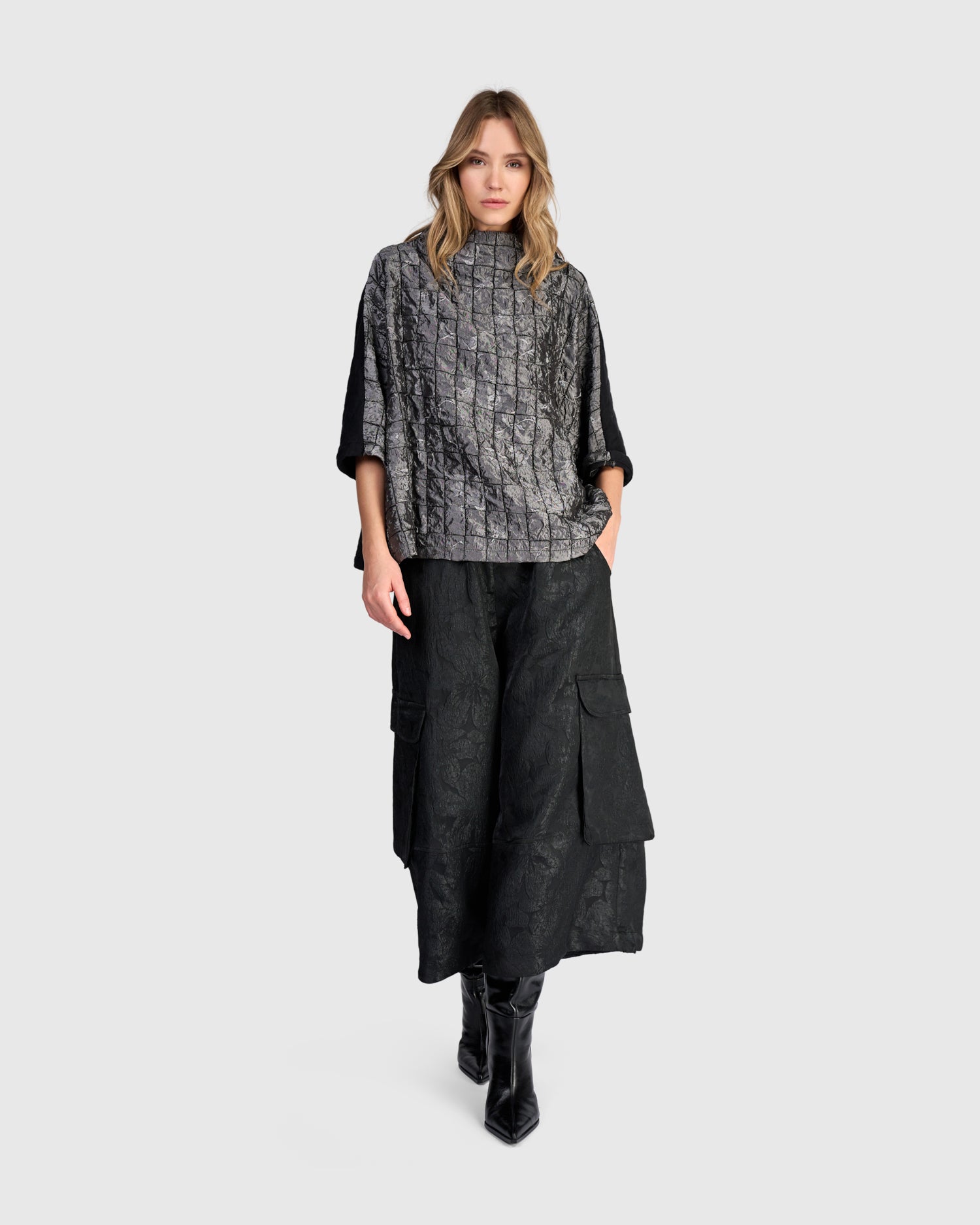 alembika-gallium-top-silver-damen-metallic-top-quilted image 6