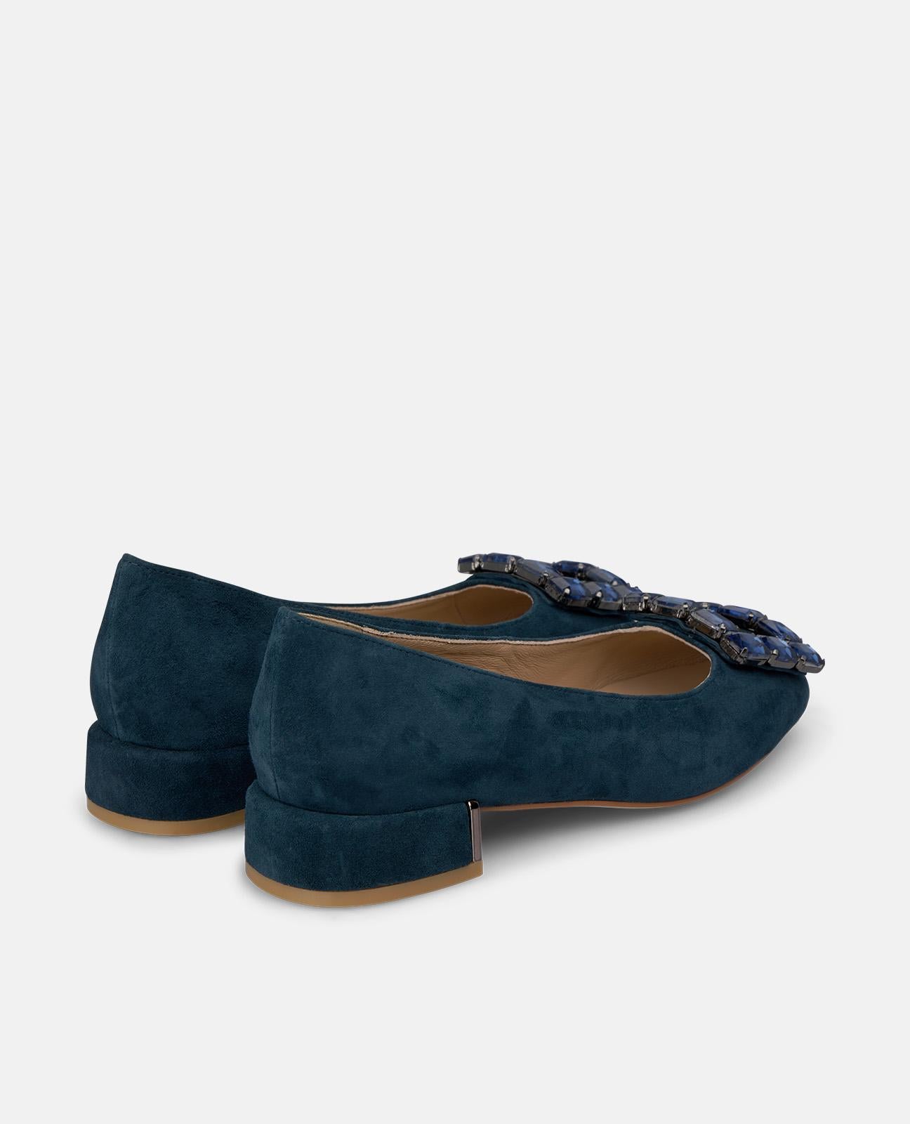 alma-en-pena-ballerinas-wildleder-blau-schmuck-schnalle-3-cm image 3