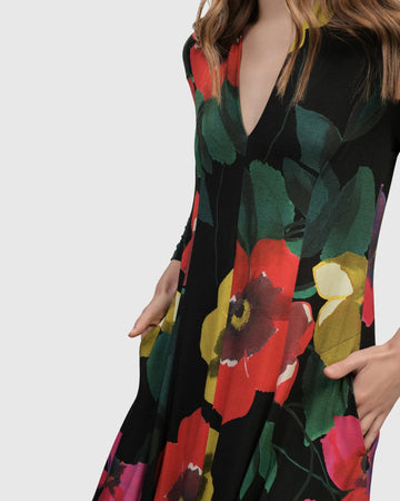 alembika-valencia-cocoon-kleid-garden-floral-jersey-langarm image 4