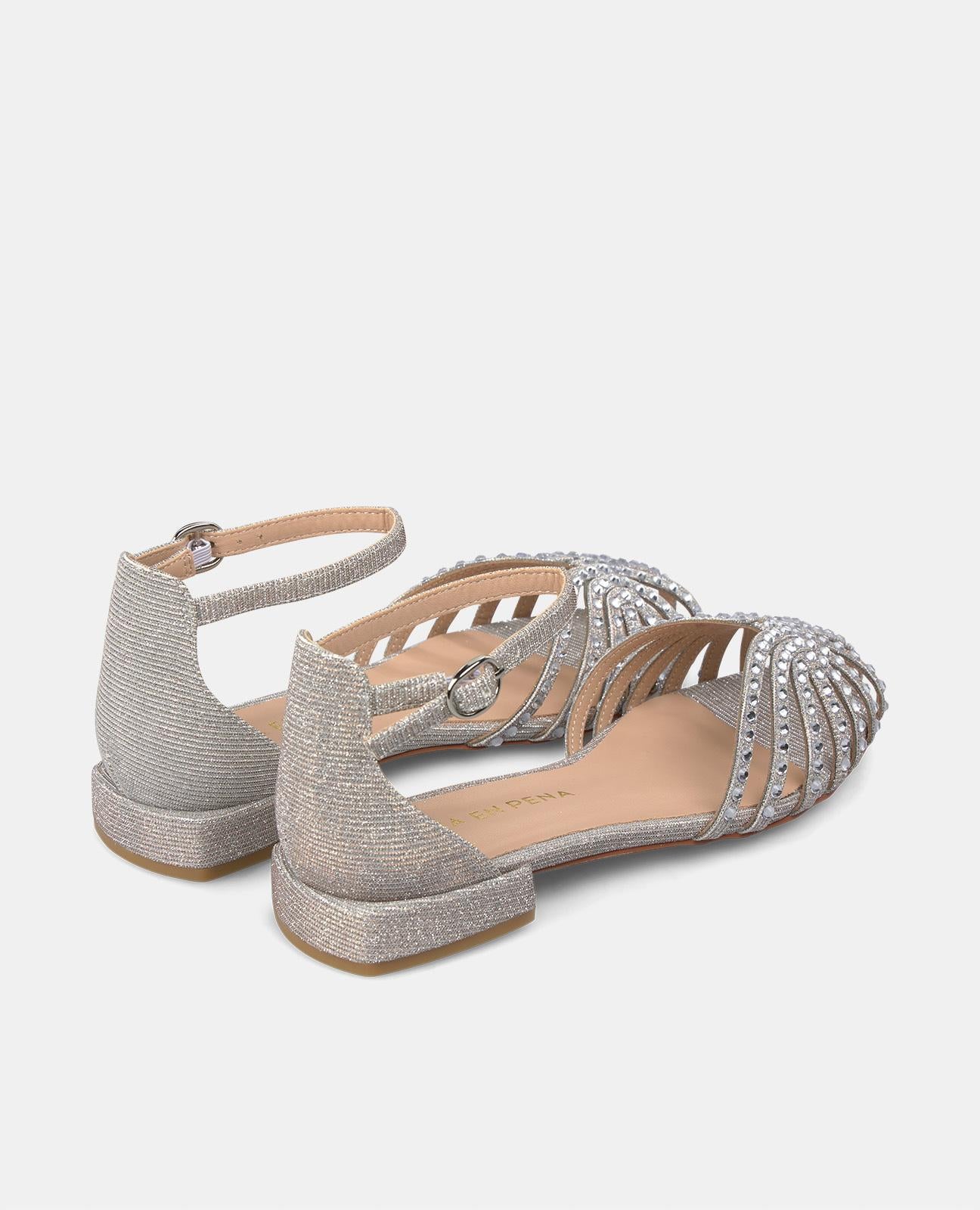 alma-en-pena-crab-damen-sandale-silber-flach-mit-schnalle-2-3-cm image 3