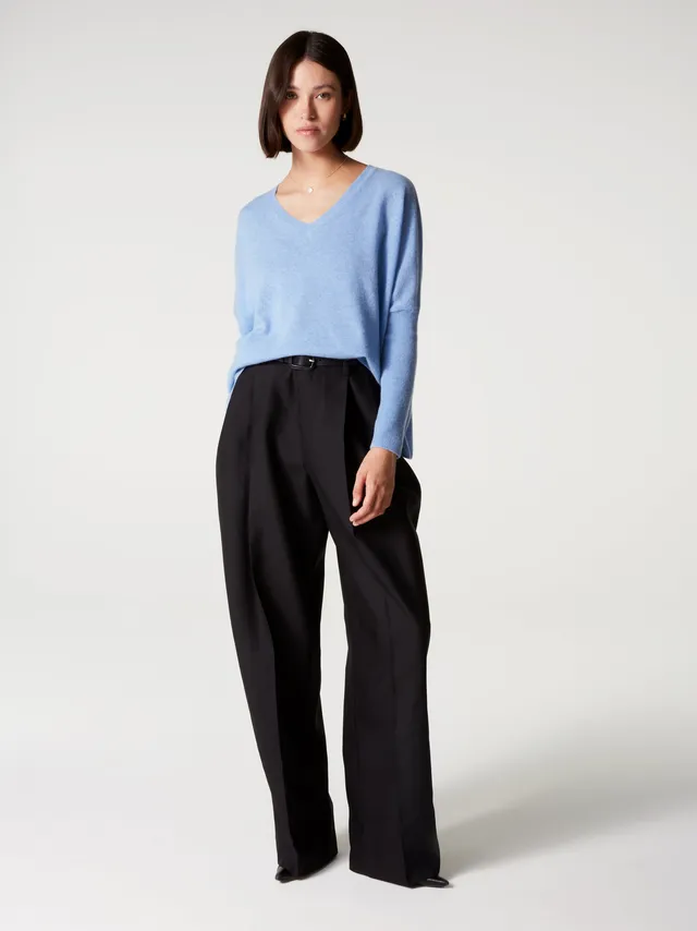 absolut-camille-pull-poncho-mit-v-ausschnitt-aus-100-kaschmir-chambray-blue image 1