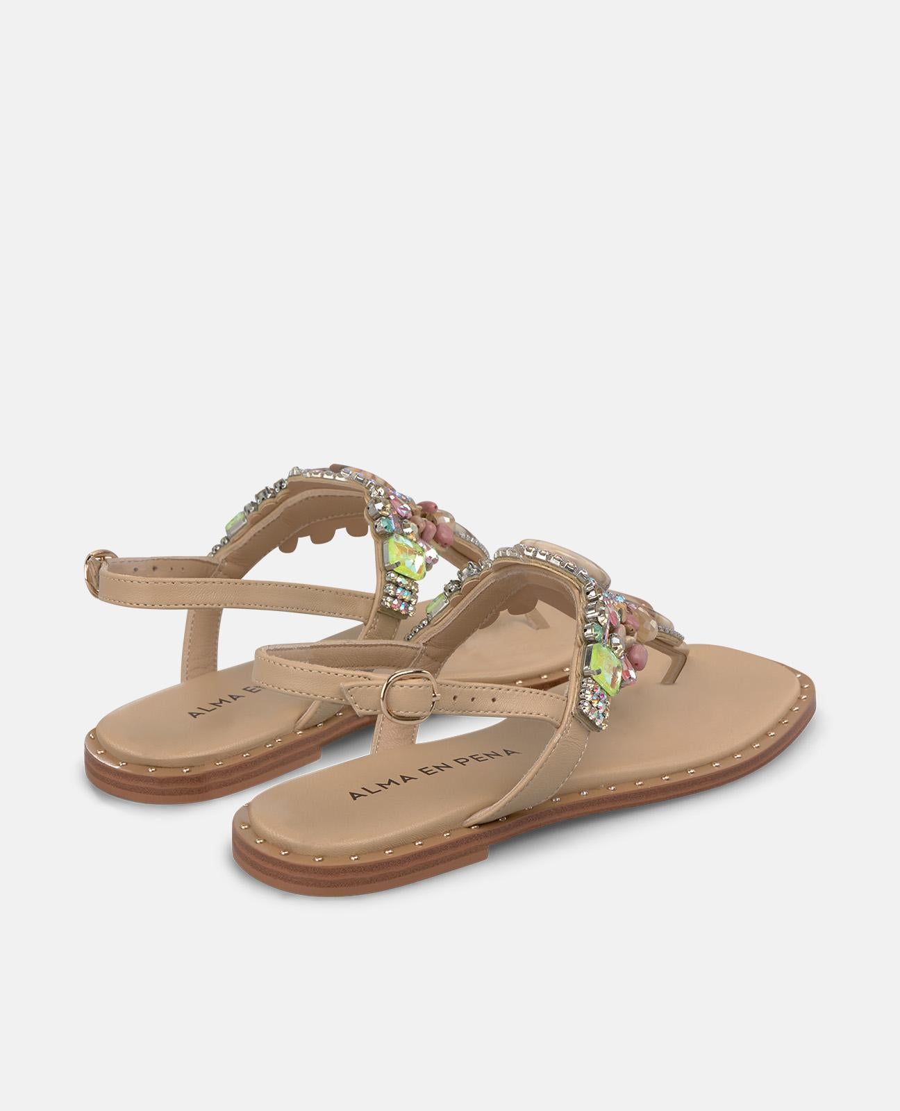 alma-en-pena-flache-sandalen-nappa-strass-arena image 3