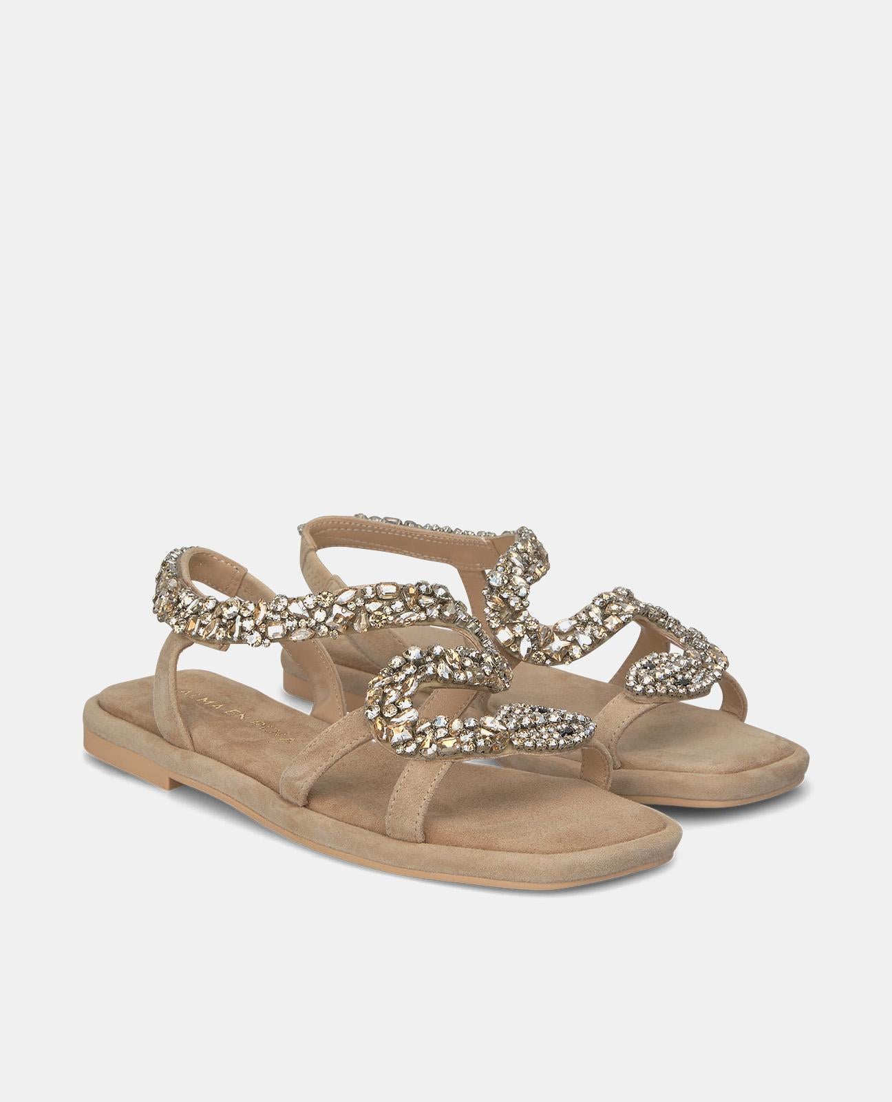 alma-en-pena-square-toe-snake-flache-sandale-arena-1-cm image 2