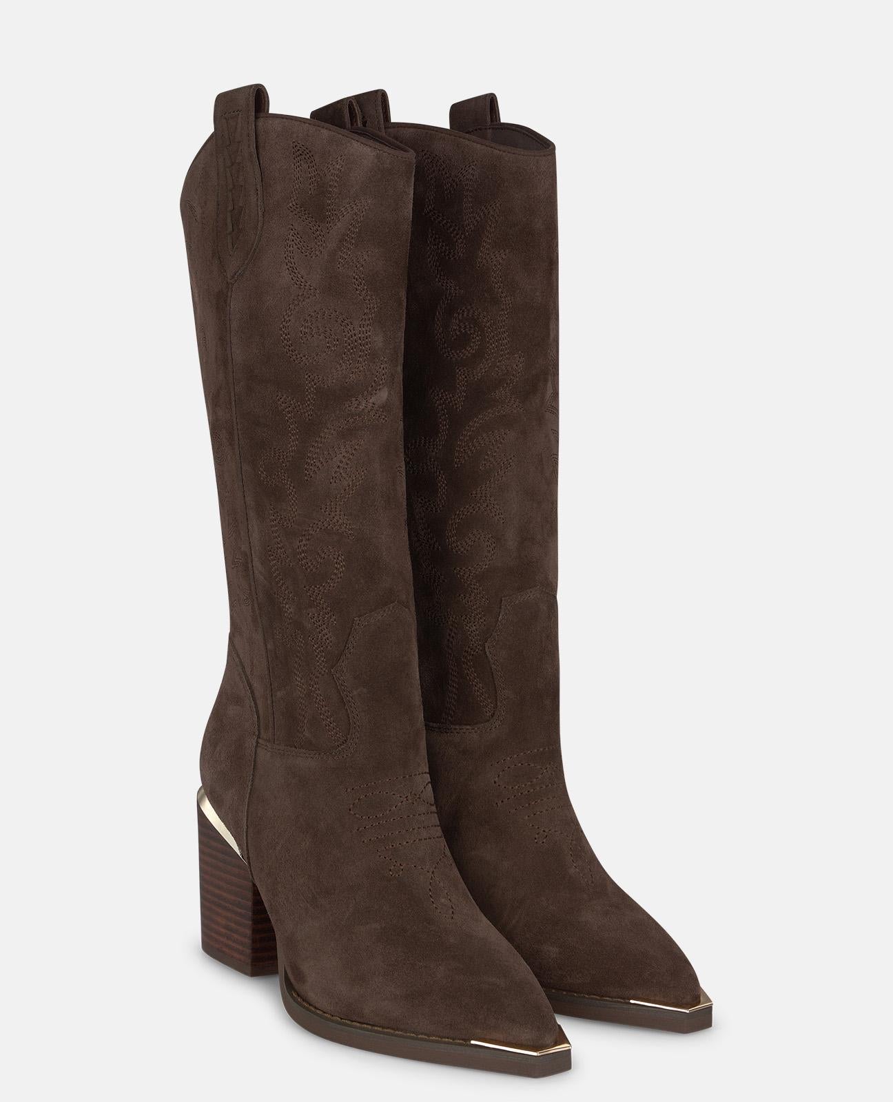 alma-en-pena-leather-cowboy-boots-braun-mit-stickerei-7-5-cm image 2