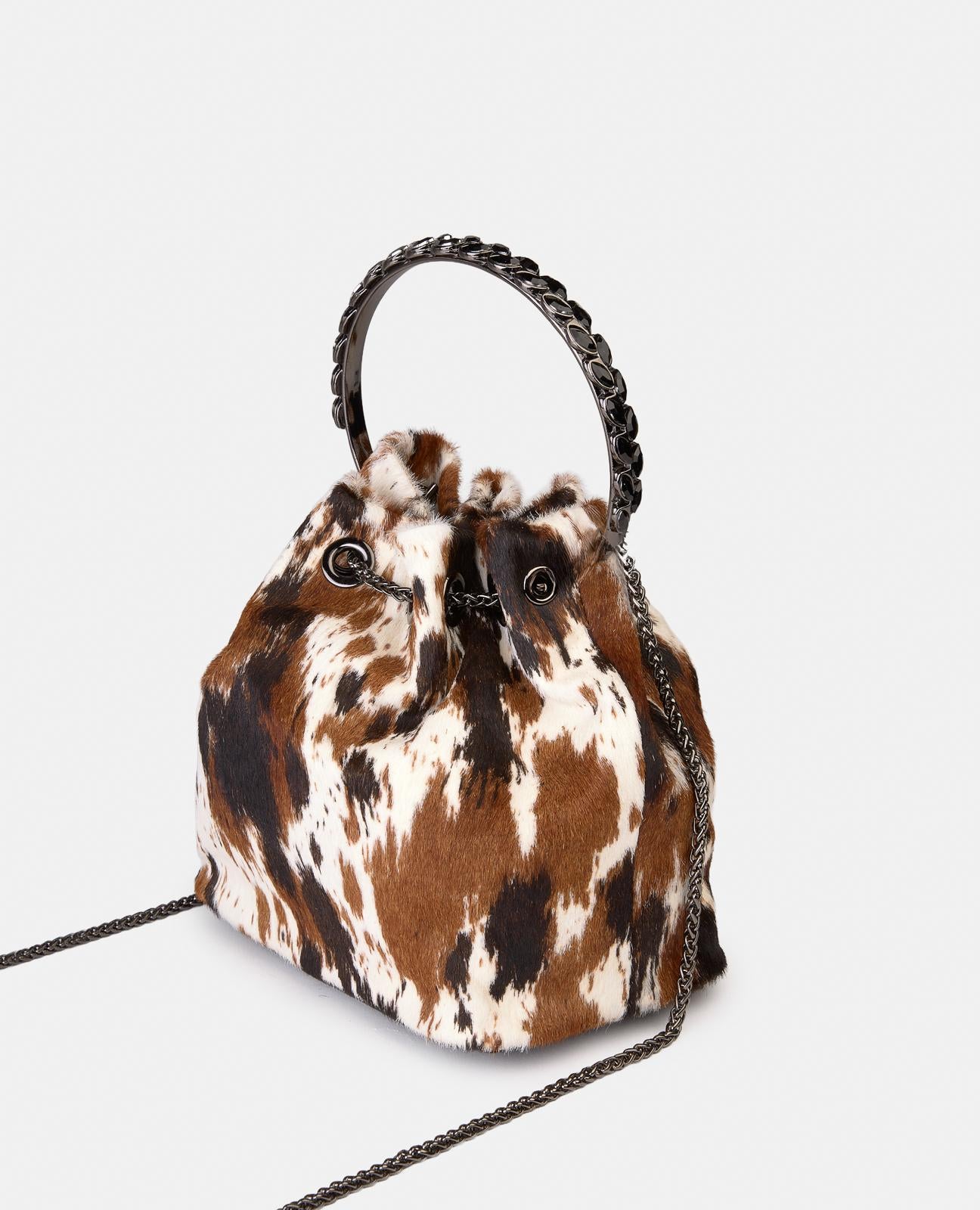 alma-en-pena-bowler-bag-aus-leder-mit-anh-nger-multicolor-kette-schulterriemen image 2