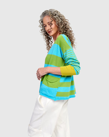 alembika-gumdrop-cardigan-streifen-limette-t-rkis image 2
