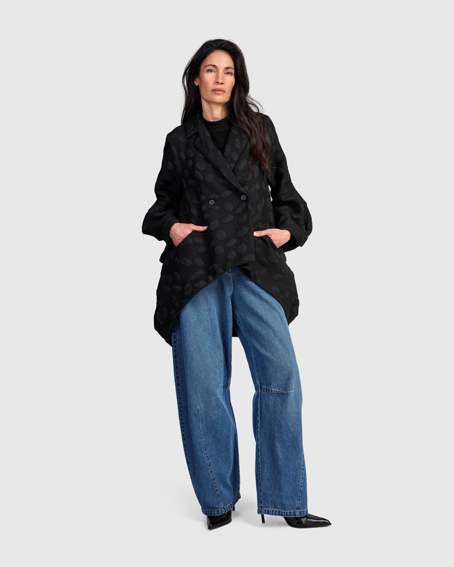 alembika-castellan-jacke-black-spots-cocoon-kurzmantel image 5