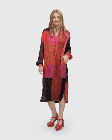 alembika-sunset-strip-shirtkleid-magenta-crinkle-satin image 2