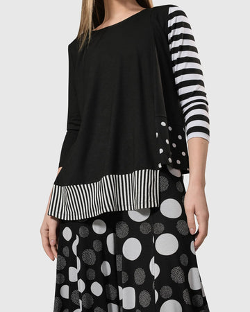 alembika-mod-flag-top-mix-punkte-streifen-shirt image 3