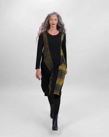 alembika-misto-midikleid-plaid-samt-jersey-mit-taschen image 3