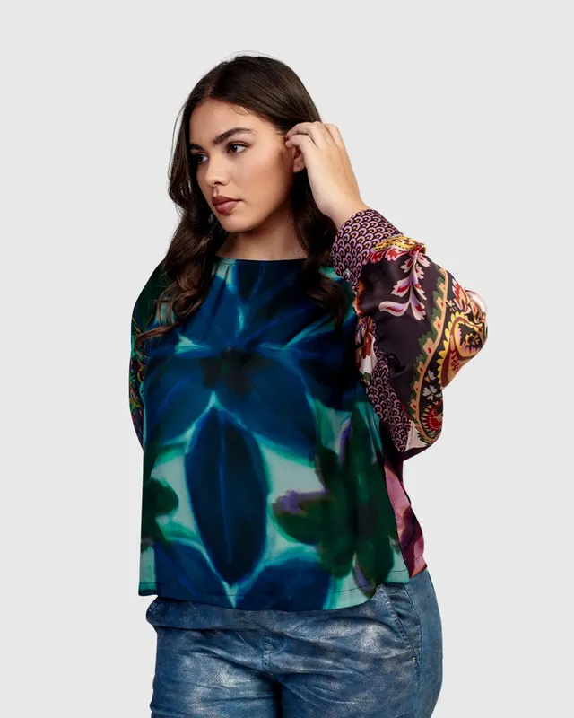 alembika-cassandra-shirt-at603c-bluse-mit-print-in-cornflower image 1