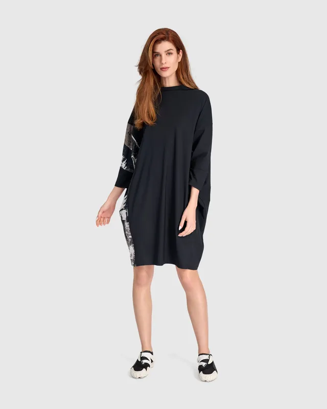 alembika-tekbika-kit-boxy-minikleid-schwarz-grafik image 1