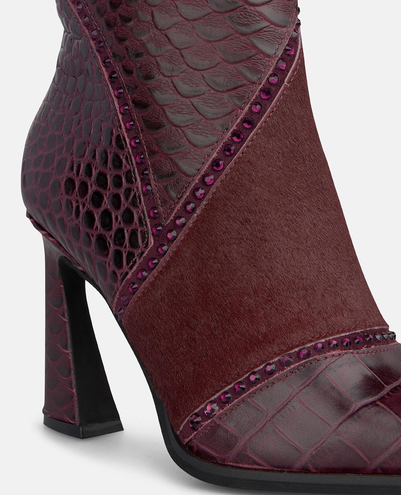alma-en-pena-animal-print-stiefelette-bordeaux-krokopr-gung-9-cm-trichterabsatz image 4