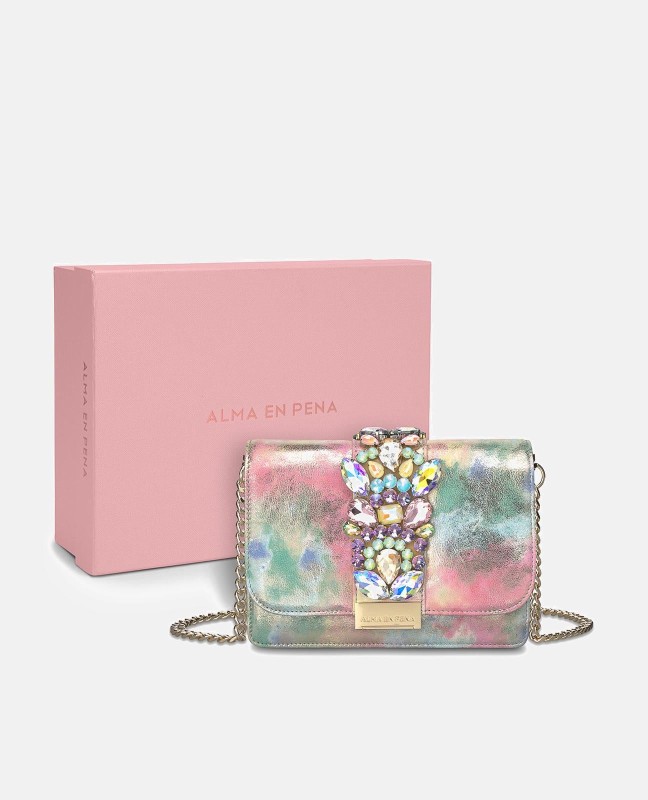 alma-en-pena-clutch-mit-strass-rosa-mit-kette image 4