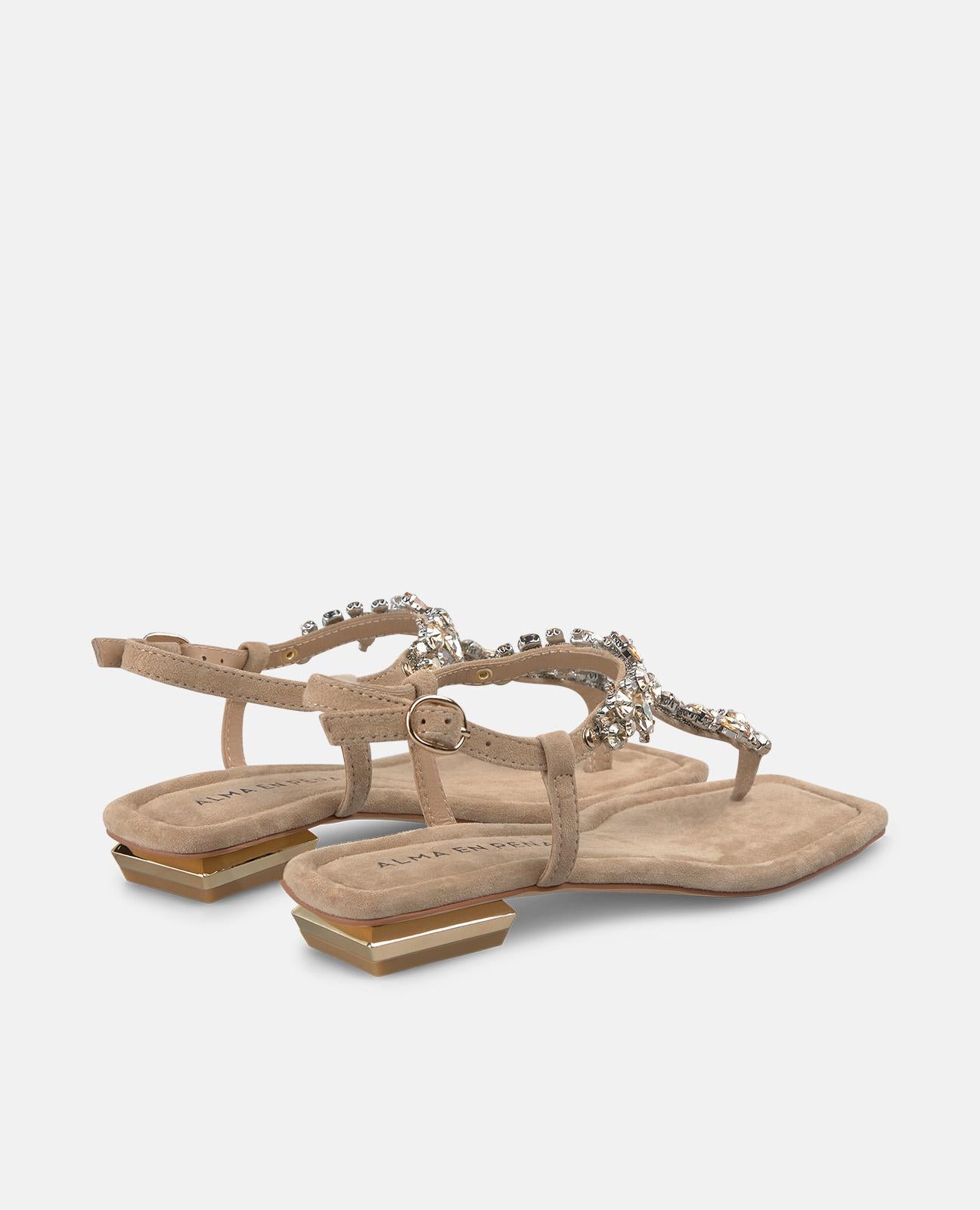 alma-en-pena-flache-t-steg-sandalen-mit-strass-arena-2-cm-absatz-square-toe image 4