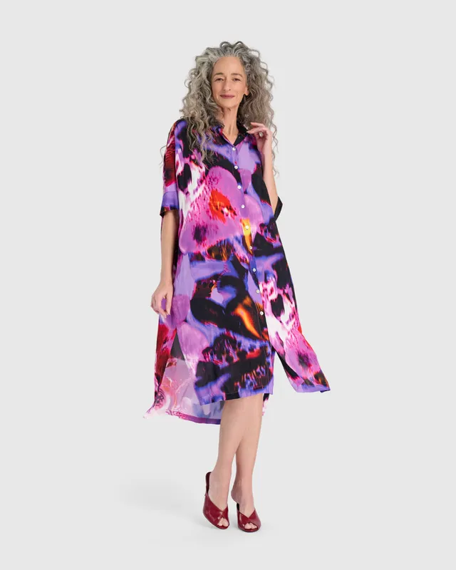 alembika-reiko-hemdblusenkleid-orchid-chiffon-shirtdress image 1