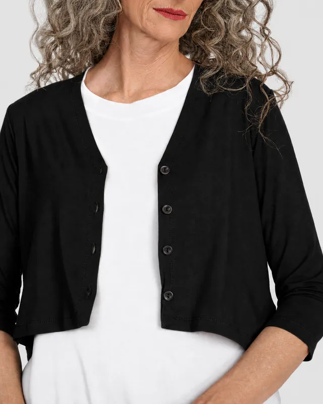 alembika-essential-crop-cardigan-schwarz image 1