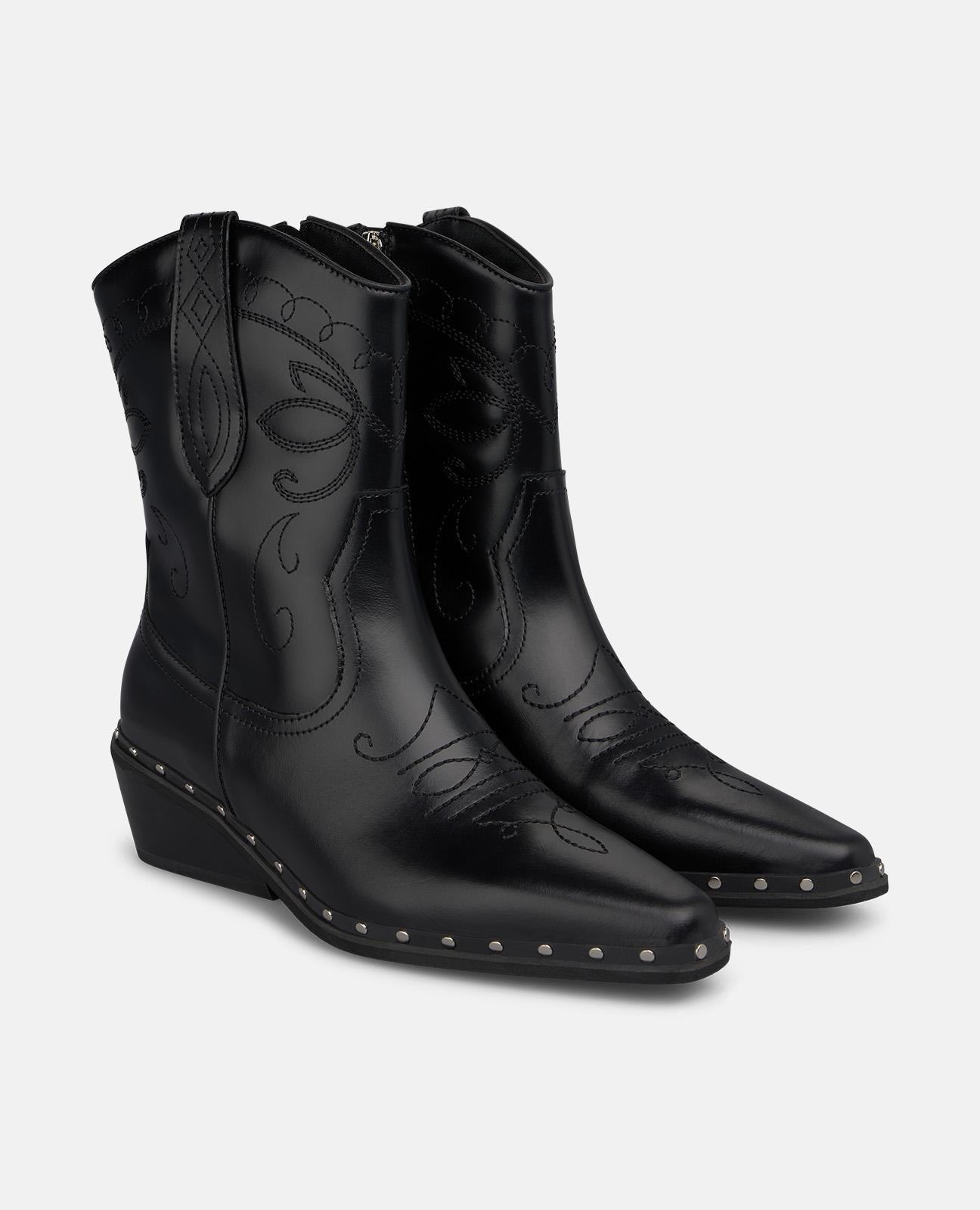 alma-en-pena-cowboy-stiefeletten-leder-schwarz-4-5-cm image 2